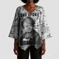 Ida B. Wells Kimono Sleeve Blouse with Newspaper Collage Design Powerful Portrait Civil Rights and Free Press Tribute - African Pride