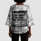Ida B. Wells Kimono Sleeve Blouse with Newspaper Collage Design Powerful Portrait Civil Rights and Free Press Tribute - African Pride