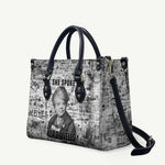 Ida B. Wells Leather Bag with Newspaper Collage Design Powerful Portrait Civil Rights and Free Press Tribute - African Pride