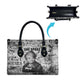 Ida B. Wells Leather Bag with Newspaper Collage Design Powerful Portrait Civil Rights and Free Press Tribute - African Pride