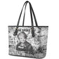 Ida B. Wells Leather Tote Bag with Newspaper Collage Design Powerful Portrait Civil Rights and Free Press Tribute - African Pride