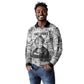 Ida B. Wells Long Sleeve Polo Shirt with Newspaper Collage Design Powerful Portrait Civil Rights and Free Press Tribute - African Pride