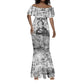 Ida B. Wells Mermaid Dress with Newspaper Collage Design Powerful Portrait Civil Rights and Free Press Tribute - African Pride
