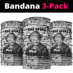 Ida B. Wells Neck Gaiter with Newspaper Collage Design Powerful Portrait Civil Rights and Free Press Tribute - African Pride