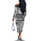Ida B. Wells Off The Shoulder Long Sleeve Dress with Newspaper Collage Design Powerful Portrait Civil Rights and Free Press Tribute - African Pride