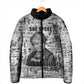 Ida B. Wells Padded Jacket with Newspaper Collage Design Powerful Portrait Civil Rights and Free Press Tribute - African Pride