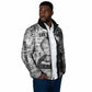 Ida B. Wells Padded Jacket with Newspaper Collage Design Powerful Portrait Civil Rights and Free Press Tribute - African Pride