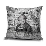 Ida B. Wells Pillow Cover with Newspaper Collage Design Powerful Portrait Civil Rights and Free Press Tribute - African Pride