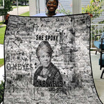 Ida B. Wells Quilt with Newspaper Collage Design Powerful Portrait Civil Rights and Free Press Tribute - African Pride