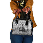 Ida B. Wells Shoulder Handbag with Newspaper Collage Design Powerful Portrait Civil Rights and Free Press Tribute - African Pride