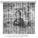 Ida B. Wells Shower Curtain with Newspaper Collage Design Powerful Portrait Civil Rights and Free Press Tribute - African Pride
