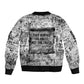 Ida B. Wells Sleeve Zip Bomber Jacket with Newspaper Collage Design Powerful Portrait Civil Rights and Free Press Tribute - African Pride