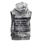 Ida B. Wells Sleeveless Hoodie with Newspaper Collage Design Powerful Portrait Civil Rights and Free Press Tribute - African Pride