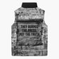 Ida B. Wells Sleeveless Puffer Jacket with Newspaper Collage Design Powerful Portrait Civil Rights and Free Press Tribute - African Pride