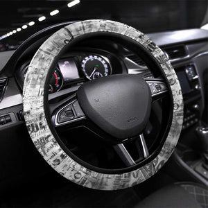 Ida B. Wells Steering Wheel Cover with Newspaper Collage Design Powerful Portrait Civil Rights and Free Press Tribute - African Pride