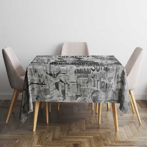 Ida B. Wells Tablecloth with Newspaper Collage Design Powerful Portrait Civil Rights and Free Press Tribute - African Pride