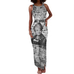 Ida B. Wells Tank Maxi Dress with Newspaper Collage Design Powerful Portrait Civil Rights and Free Press Tribute - African Pride