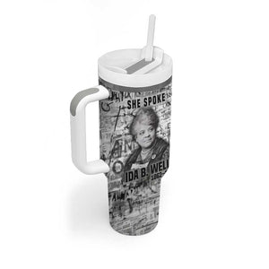 Ida B. Wells Tumbler With Handle with Newspaper Collage Design Powerful Portrait Civil Rights and Free Press Tribute - African Pride