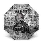 Ida B. Wells Umbrella with Newspaper Collage Design Powerful Portrait Civil Rights and Free Press Tribute - African Pride