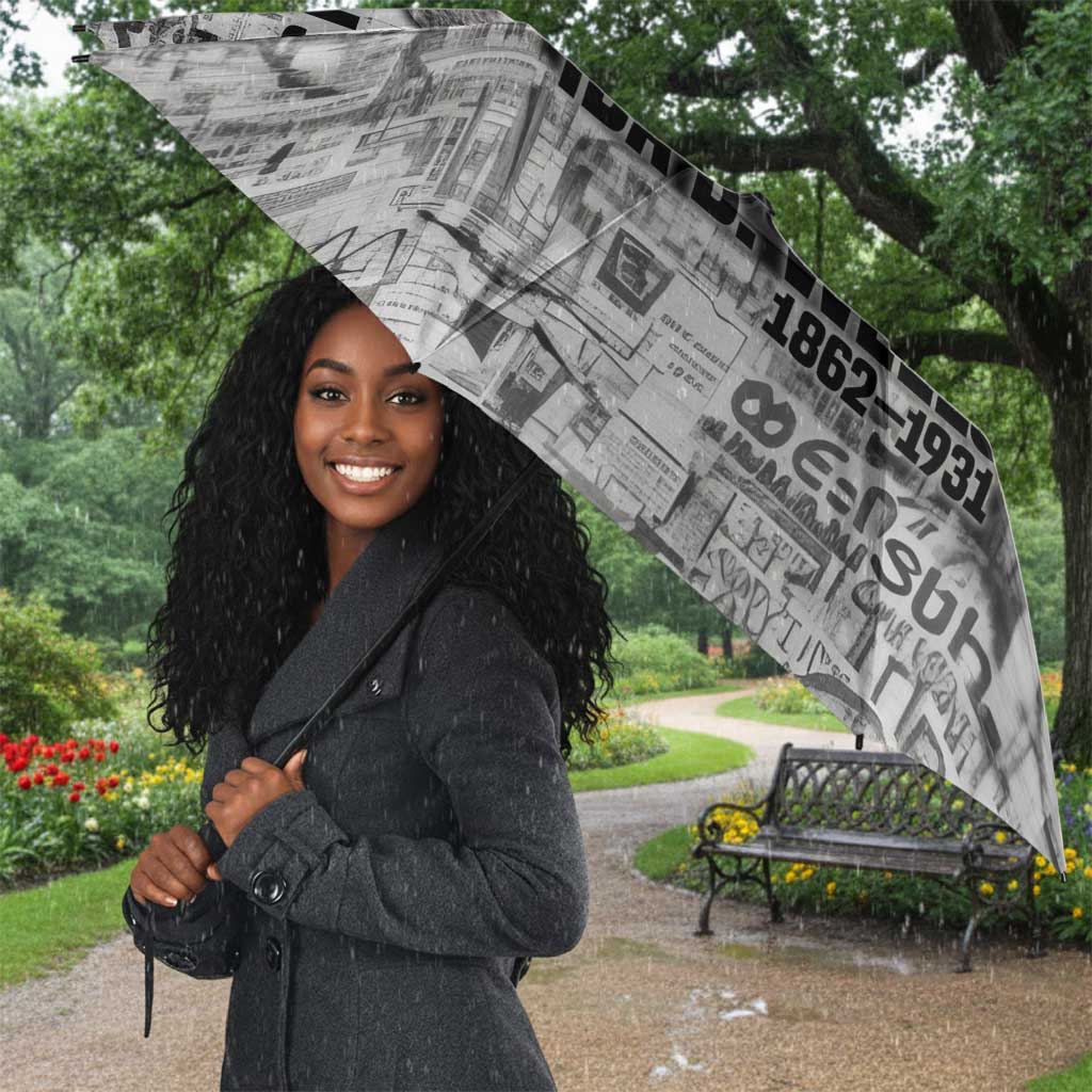 Ida B. Wells Umbrella with Newspaper Collage Design Powerful Portrait Civil Rights and Free Press Tribute - African Pride