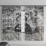 Ida B. Wells Window Curtain with Newspaper Collage Design Powerful Portrait Civil Rights and Free Press Tribute - African Pride