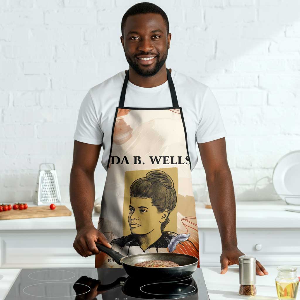 Ida B. Wells Apron with Floral Pen Design Illustrated Portrait Civil Rights and Journalism Tribute - African Pride