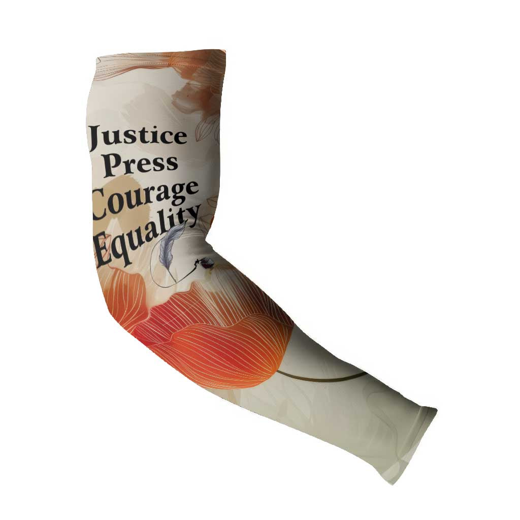 Ida B. Wells Arm Sleeves with Floral Pen Design Illustrated Portrait Civil Rights and Journalism Tribute - African Pride