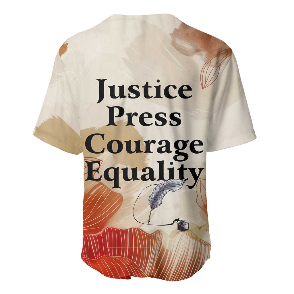 Ida B. Wells Baseball Jersey with Floral Pen Design Illustrated Portrait Civil Rights and Journalism Tribute - African Pride