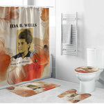 Ida B. Wells Bathroom Set with Floral Pen Design Illustrated Portrait Civil Rights and Journalism Tribute - African Pride