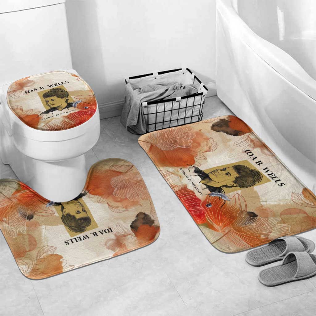 Ida B. Wells Bathroom Set with Floral Pen Design Illustrated Portrait Civil Rights and Journalism Tribute - African Pride