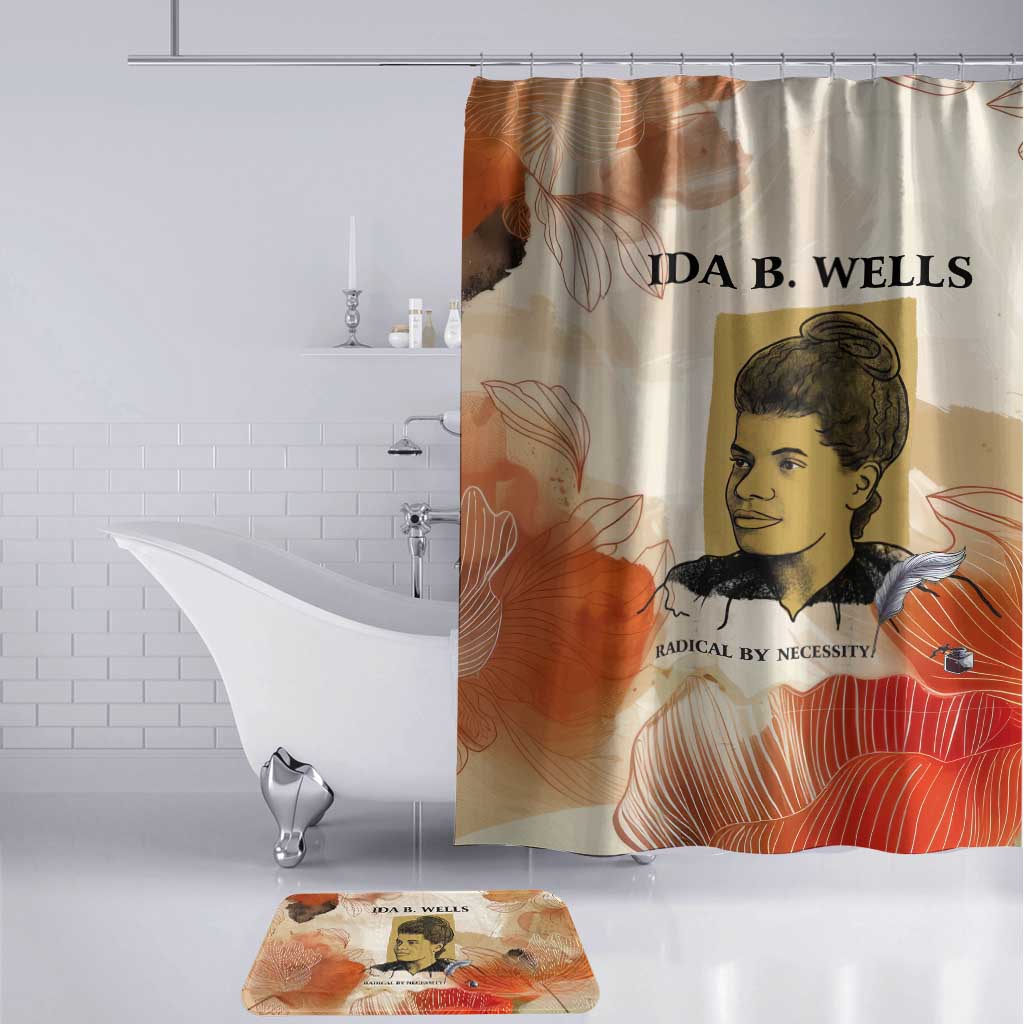 Ida B. Wells Bathroom Set with Floral Pen Design Illustrated Portrait Civil Rights and Journalism Tribute - African Pride