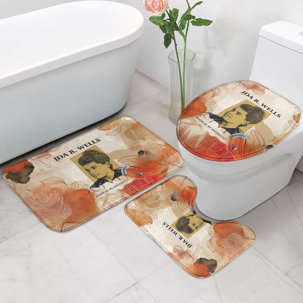 Ida B. Wells Bathroom Set with Floral Pen Design Illustrated Portrait Civil Rights and Journalism Tribute - African Pride