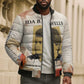 Ida B. Wells Bomber Puffer Jacket with Floral Pen Design Illustrated Portrait Civil Rights and Journalism Tribute - African Pride