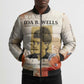 Ida B. Wells Bomber Puffer Jacket with Floral Pen Design Illustrated Portrait Civil Rights and Journalism Tribute - African Pride