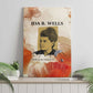 Ida B. Wells Canvas Wall Art with Floral Pen Design Illustrated Portrait Civil Rights and Journalism Tribute - African Pride