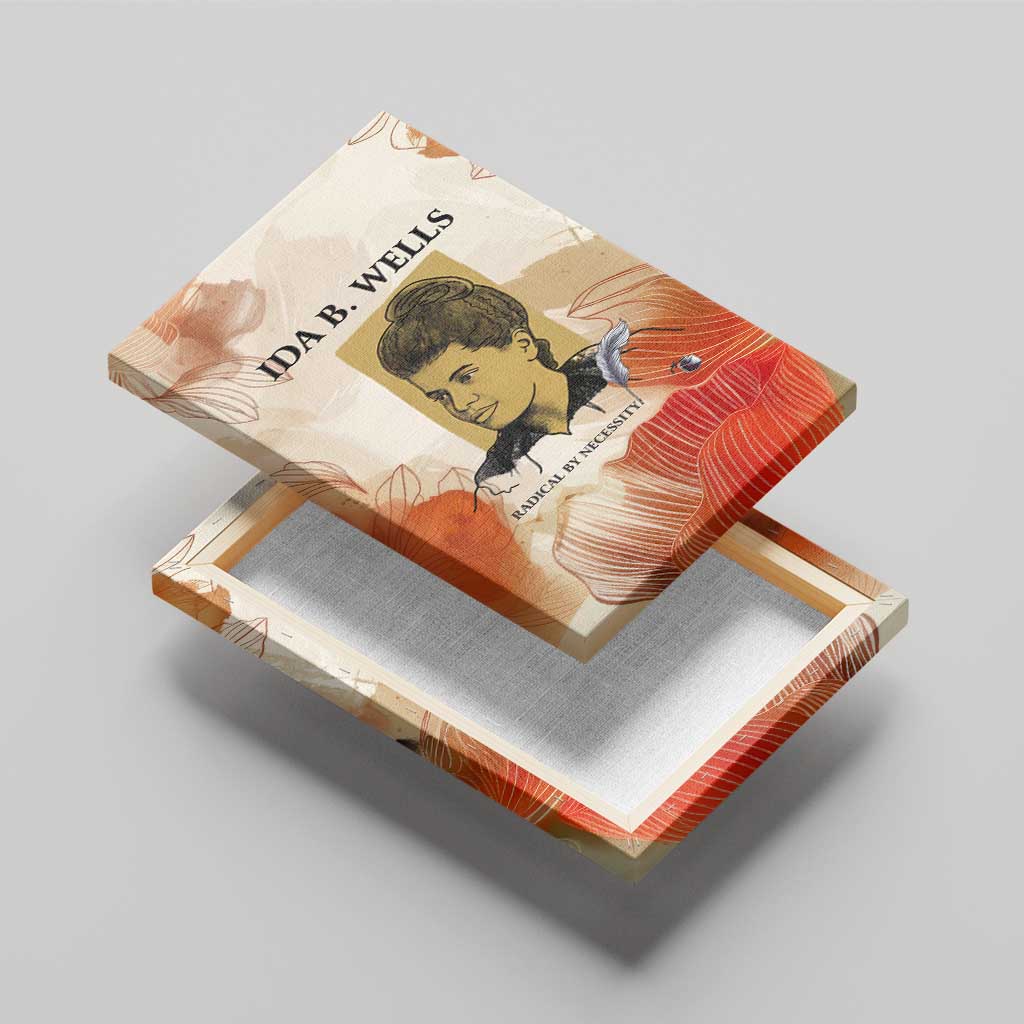 Ida B. Wells Canvas Wall Art with Floral Pen Design Illustrated Portrait Civil Rights and Journalism Tribute - African Pride