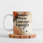 Ida B. Wells Ceramic Mug with Floral Pen Design Illustrated Portrait Civil Rights and Journalism Tribute - African Pride