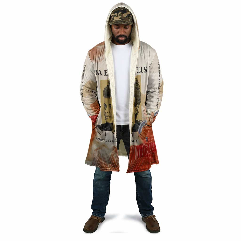 Ida B. Wells Cloak with Floral Pen Design Illustrated Portrait Civil Rights and Journalism Tribute - African Pride