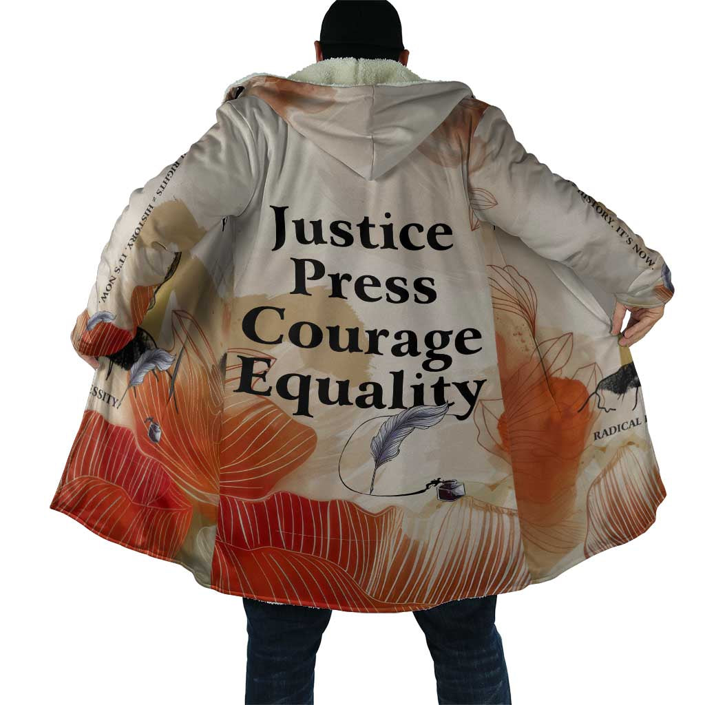 Ida B. Wells Cloak with Floral Pen Design Illustrated Portrait Civil Rights and Journalism Tribute - African Pride