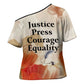 Ida B. Wells Cross Shoulder Shirt with Floral Pen Design Illustrated Portrait Civil Rights and Journalism Tribute - African Pride