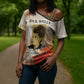 Ida B. Wells Cross Shoulder Shirt with Floral Pen Design Illustrated Portrait Civil Rights and Journalism Tribute - African Pride