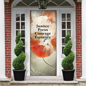 Ida B. Wells Door Cover with Floral Pen Design Illustrated Portrait Civil Rights and Journalism Tribute - African Pride