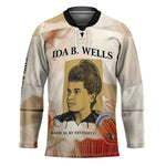 Ida B. Wells Hockey Jersey with Floral Pen Design Illustrated Portrait Civil Rights and Journalism Tribute - African Pride