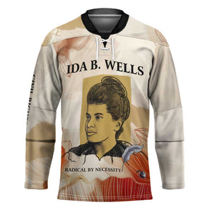 Ida B. Wells Hockey Jersey with Floral Pen Design Illustrated Portrait Civil Rights and Journalism Tribute - African Pride