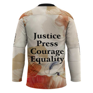 Ida B. Wells Hockey Jersey with Floral Pen Design Illustrated Portrait Civil Rights and Journalism Tribute - African Pride