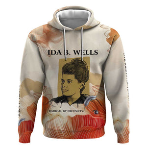 Ida B. Wells Hoodie with Floral Pen Design Illustrated Portrait Civil Rights and Journalism Tribute - African Pride