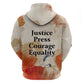 Ida B. Wells Hoodie with Floral Pen Design Illustrated Portrait Civil Rights and Journalism Tribute - African Pride