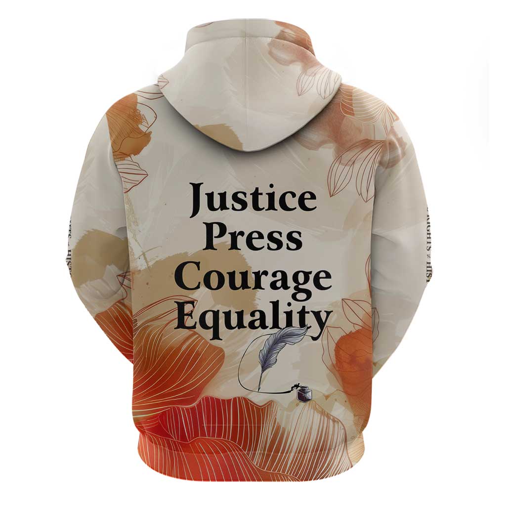 Ida B. Wells Hoodie with Floral Pen Design Illustrated Portrait Civil Rights and Journalism Tribute - African Pride