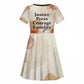 Ida B. Wells Kid Short Sleeve Dress with Floral Pen Design Illustrated Portrait Civil Rights and Journalism Tribute - African Pride