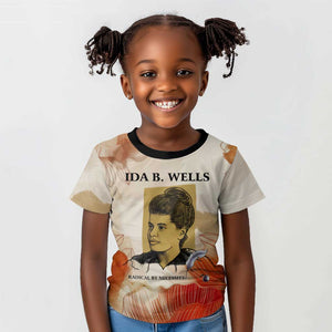 Ida B. Wells Kid T shirt with Floral Pen Design Illustrated Portrait Civil Rights and Journalism Tribute - African Pride